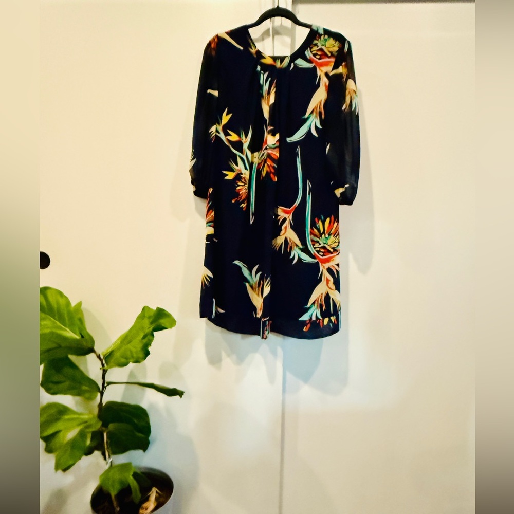Eva Mendes floral midi dress